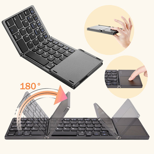 Folding Mini Keyboard Tablet Phone Computer Wireless Foldable Bluetooth Keyboard Multi-Function Button