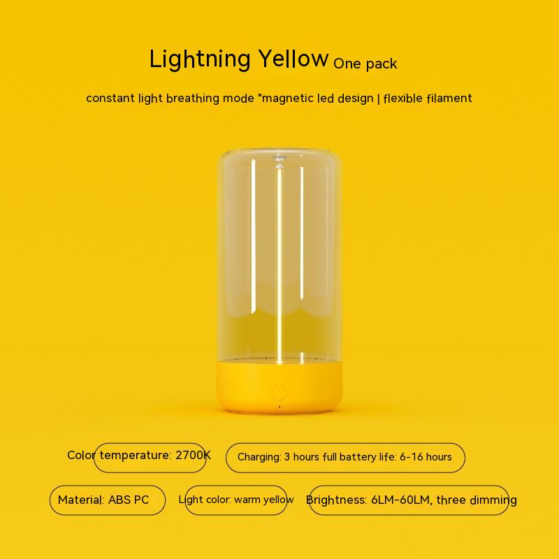 New LED Camping Light Type-c Rechargeable Portable Night Light With High Transparency And Anti Drop Creative Atmosphere Light - ShopWay