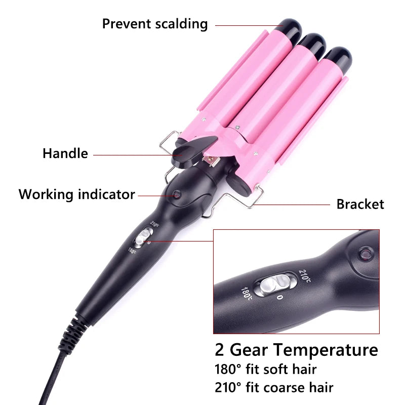 Professional Hair Curling Iron Ceramic Triple Barrel Hair Curler Irons Hair Wave Waver Styling Tools Hair Styler Wand